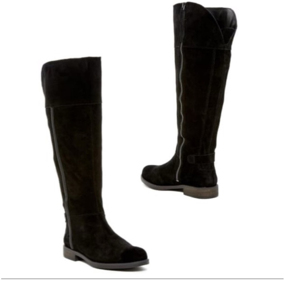 Franco Sarto Suede Black Knee-High Boots